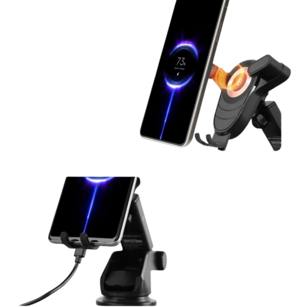 Wireless Car Charger, 15W Fast Charging Clamping Car Mount Air Vent Dashboard